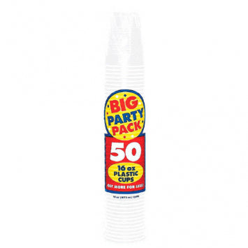 Frosty White Big Party Pack Plastic Cups, 16 oz. 50/CT