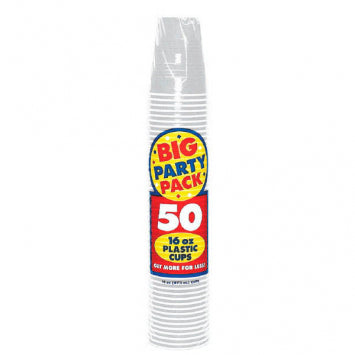 Silver Big Party Pack Plastic Cups, 16 oz. 50/CT