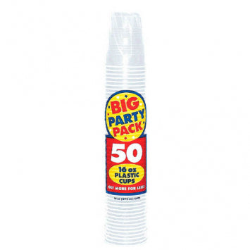 Clear Big Party Pack Plastic Cups, 16 oz 50/ct