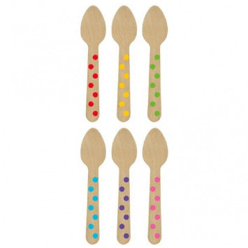 Mini Wooden Spoons - Rainbow 4 1/4in 12/ct