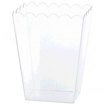 Clear Scalloped Container, Large 7 3/4in