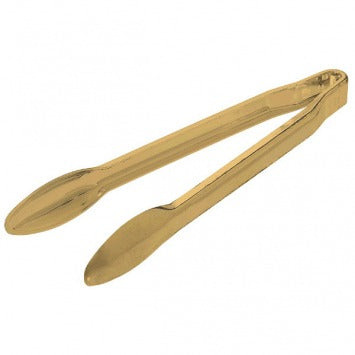 Plastic Salad Tongs - Gold 12in