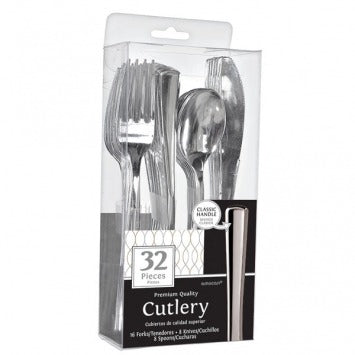 Premium Cutlery Asst. - Stainless Silver 32/ct