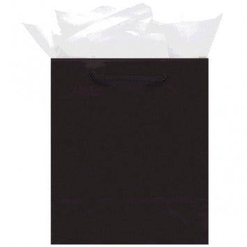 Black Jumbo Solid Glossy Bag 16 3/4in H x 12 3/8in W x 5 1/2in D