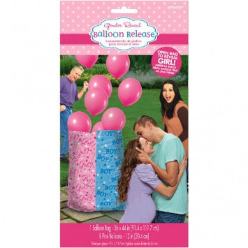Gift Sack Reveal w/Balloons - Girl Bag, 44in x 36in, balloons 12in