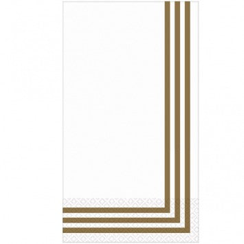 Classic Stripe Gold Premium Guest Towels 16/ct