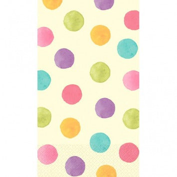 Soft Watercolor Dots Guest Towels 16/ct