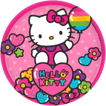 Hello Kitty Rainbow 7in Round Plates 8/ct