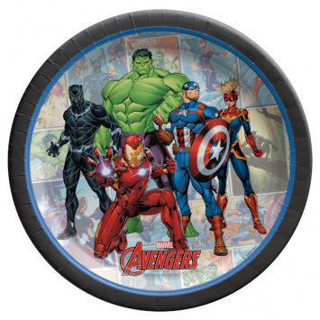 Marvel Avengers Powers Unit 7inRound Plates 8/ct