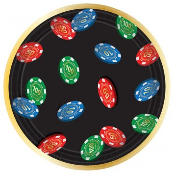 Roll The Dice Round Plates, 7in 8/ct