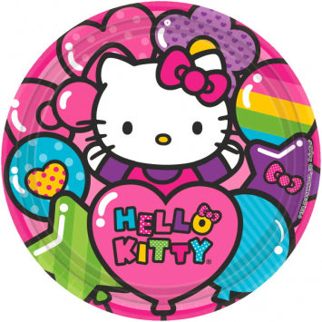 Hello Kitty Rainbow 9in Round Plates 8/ct