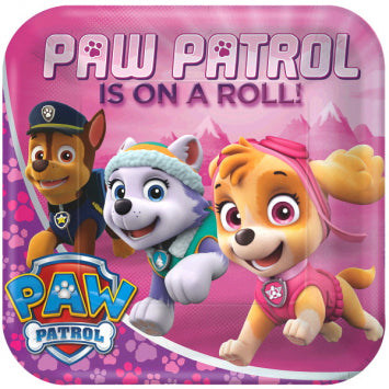 Paw Patrol™ Girl Square Plates, 9in 8/ct