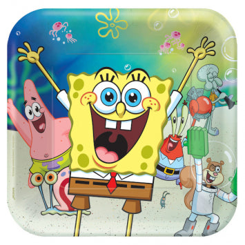 SpongeBob© 9in Square Plates 8/ct