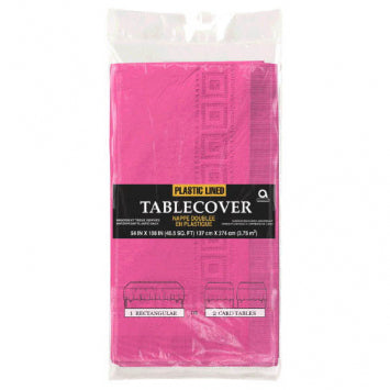 Bright Pink 3-Ply Paper Table Cover, 54in x 108in