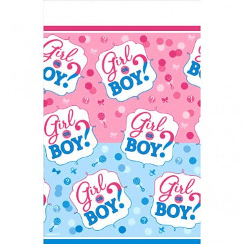 Girl or Boy? Plastic Tablecover 54in x 102in