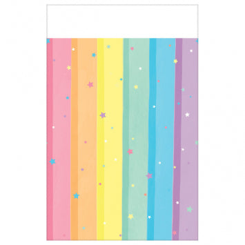 Magical Rainbow Birthday Plastic Tablecover 54in x 96in
