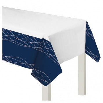 Navy Bride Plastic Table Cover 54in x 102in