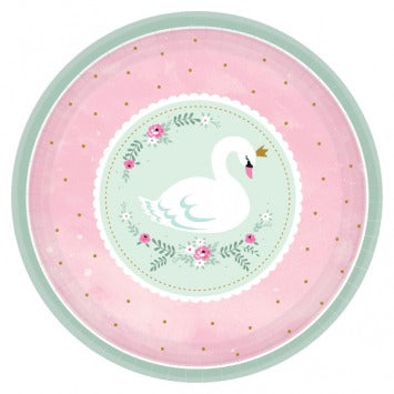 Sweet Swan Round Plates 10 1/2in 8/ct
