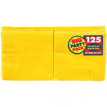 Sunshine Yellow Big Party Pack Beverage Napkins 125/CT