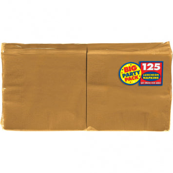 Gold Luncheon Napkins - Big Party Pack 125/CT