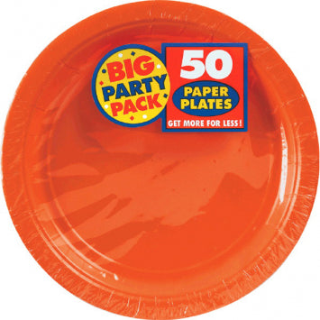Orange Peel Big Party Pack Paper Plates, 7" 50/CT