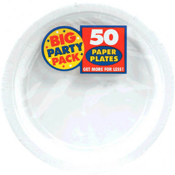 Frosty White Big Party Pack Paper Plates, 7" 50/CT