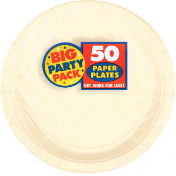 Vanilla Crème Big Party Pack Paper Plates, 7" 50/CT