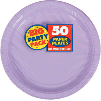 Lavender Big Party Pack Paper Plates, 9in