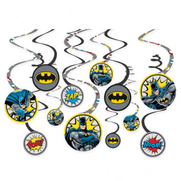 Batman™ Heroes Unite Spiral Decorations 12/ct