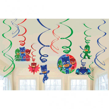 PJ Masks Value Pack Foil Swirl Decorations 12/ct