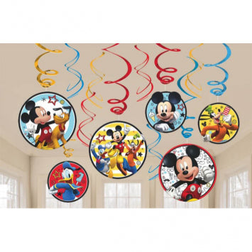 ©Disney Mickey on the Go Value Pack Foil Swirl Decorations 12/ct