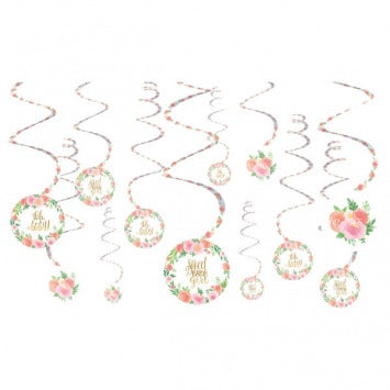 Floral Baby Value Pack Spiral Decorations 12/ct