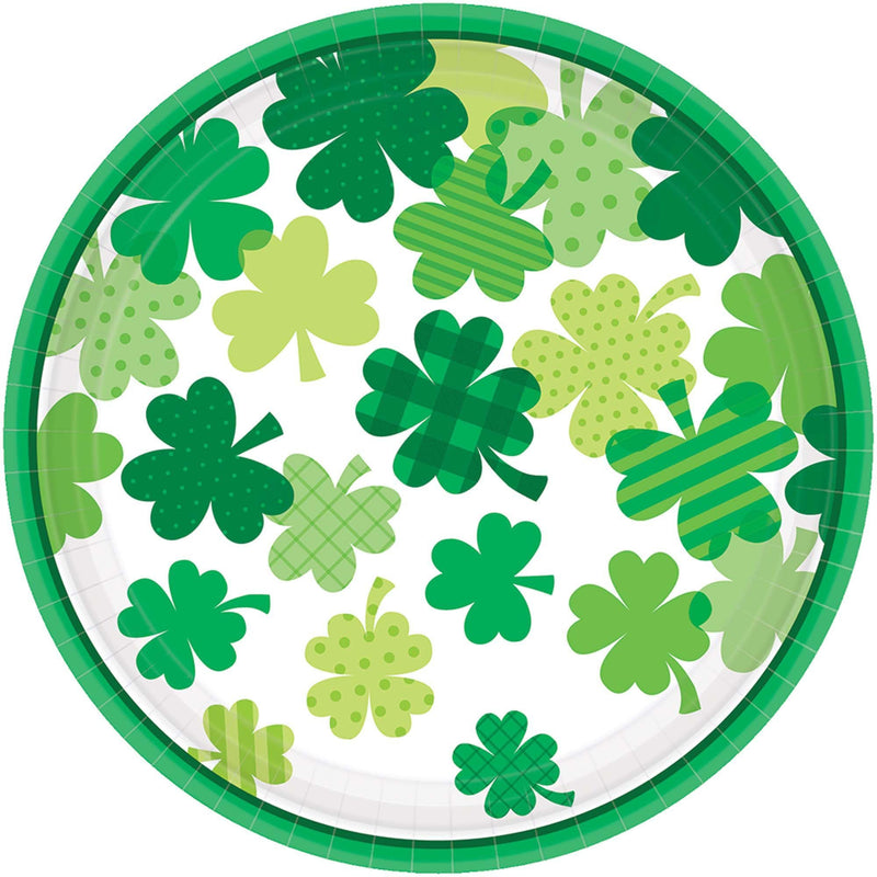 Blooming Shamrocks Round Plate 7in 18/ct