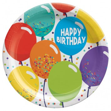 Birthday Celebration Round Plates 7in 60/ct