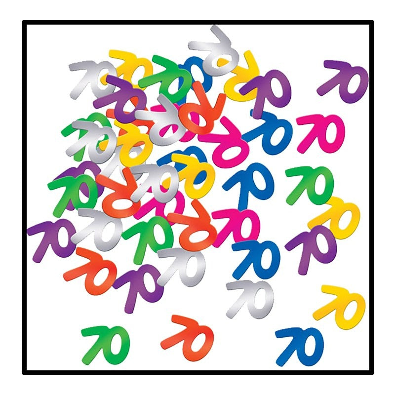 Multi-Colored "70" Confetti Silhouettes 0.5oz