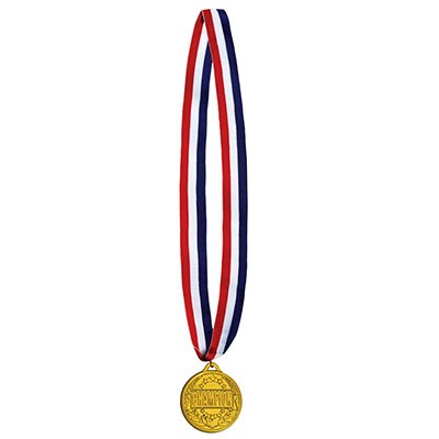Champion Medal w/Ribbon 30in w/2in Medal 1/ct