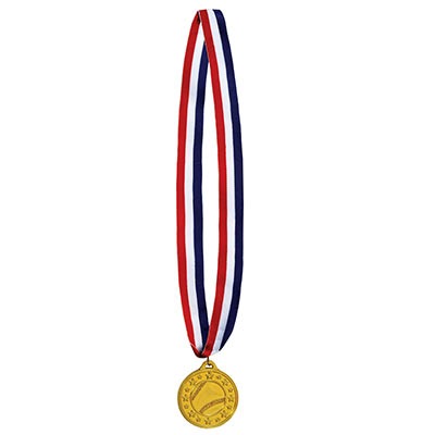 Baseball Medal w/Ribbon 30in w/2in Medal 1/ct