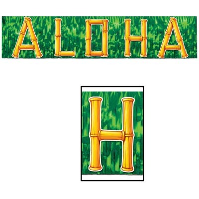 Metallic Aloha Fringe Banner 10in x 4ft 1/ct