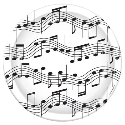 Musical Notes Dinner Plates 9in 8/ct