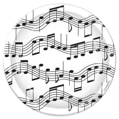 Musical Notes Dessert Plates 7in 8/ct