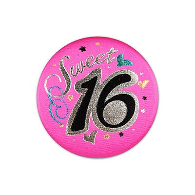 Sweet 16 Satin Button 2in 1/ct