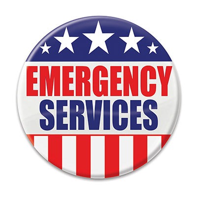 Emergency Services Button 2in 1/ct