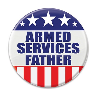 Armed Services Father Button 2in 1/ct