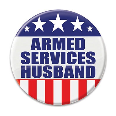 Armed Services Husband Button 2in 1/ct