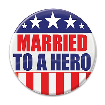 Married To A Hero Button 2in 1/ct