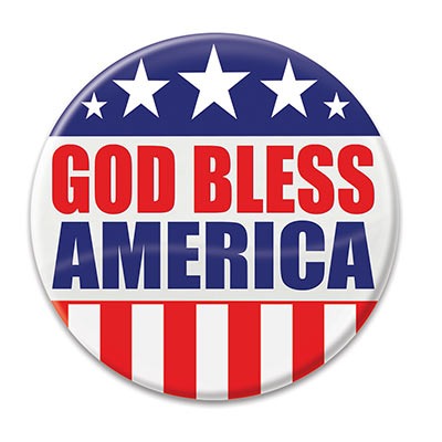 God Bless America Button 2in 1/ct