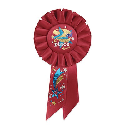 2nd Place Rosette 3¼in x 6½in 1/ct