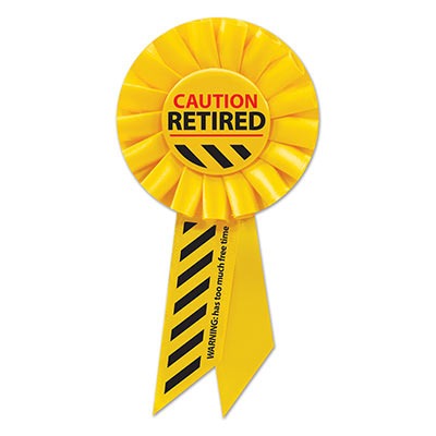 Caution Retired Rosette 3¼in x 6½in 1/ct