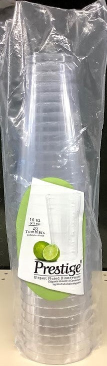 Clear Plastic Tumblers 16oz 20/ct