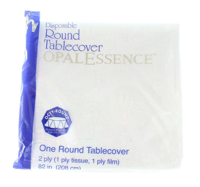 Round Opal Essence Iridescent Table Cover 82in 1/ct